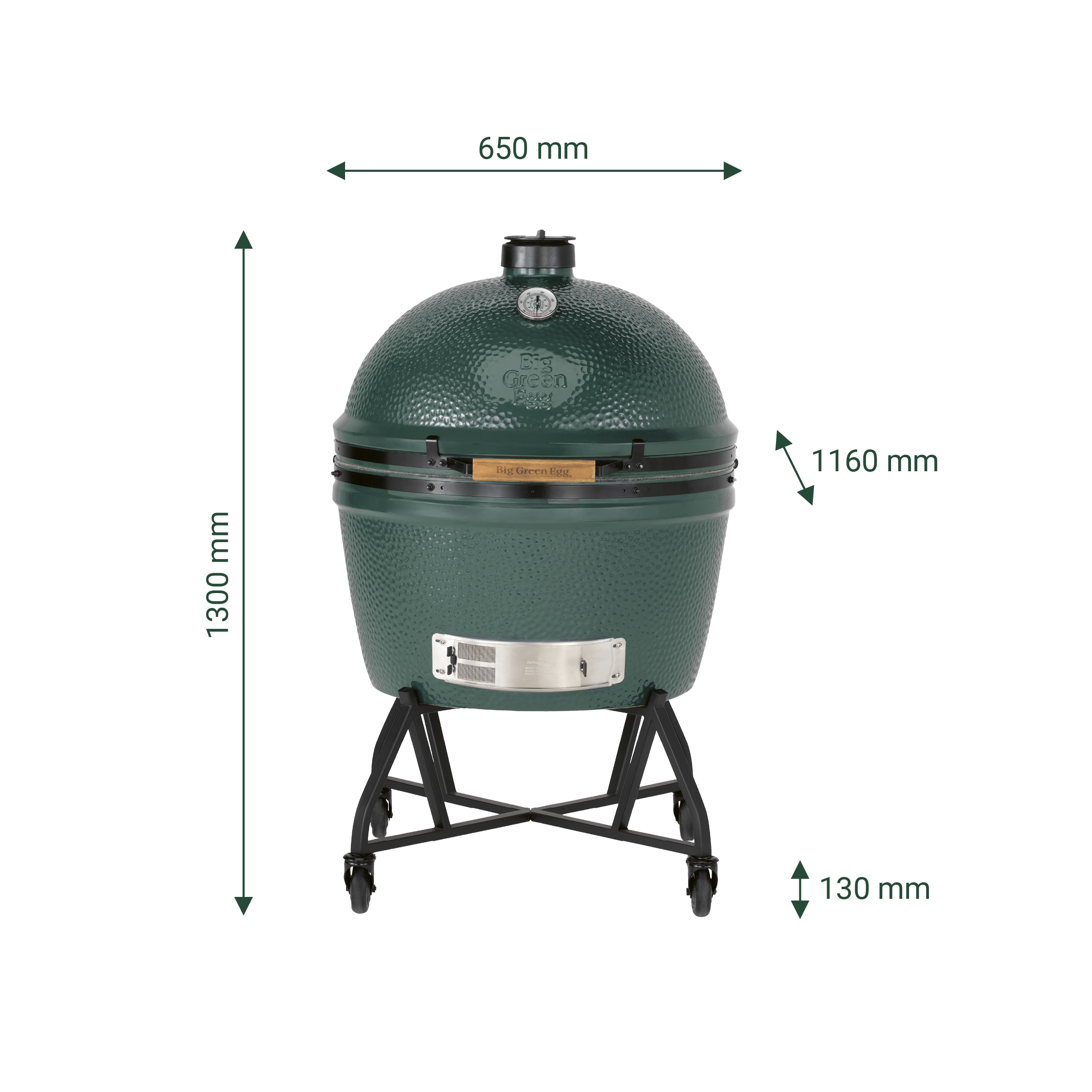 Pack Big Green Egg 2XL sur chariot à roulettes