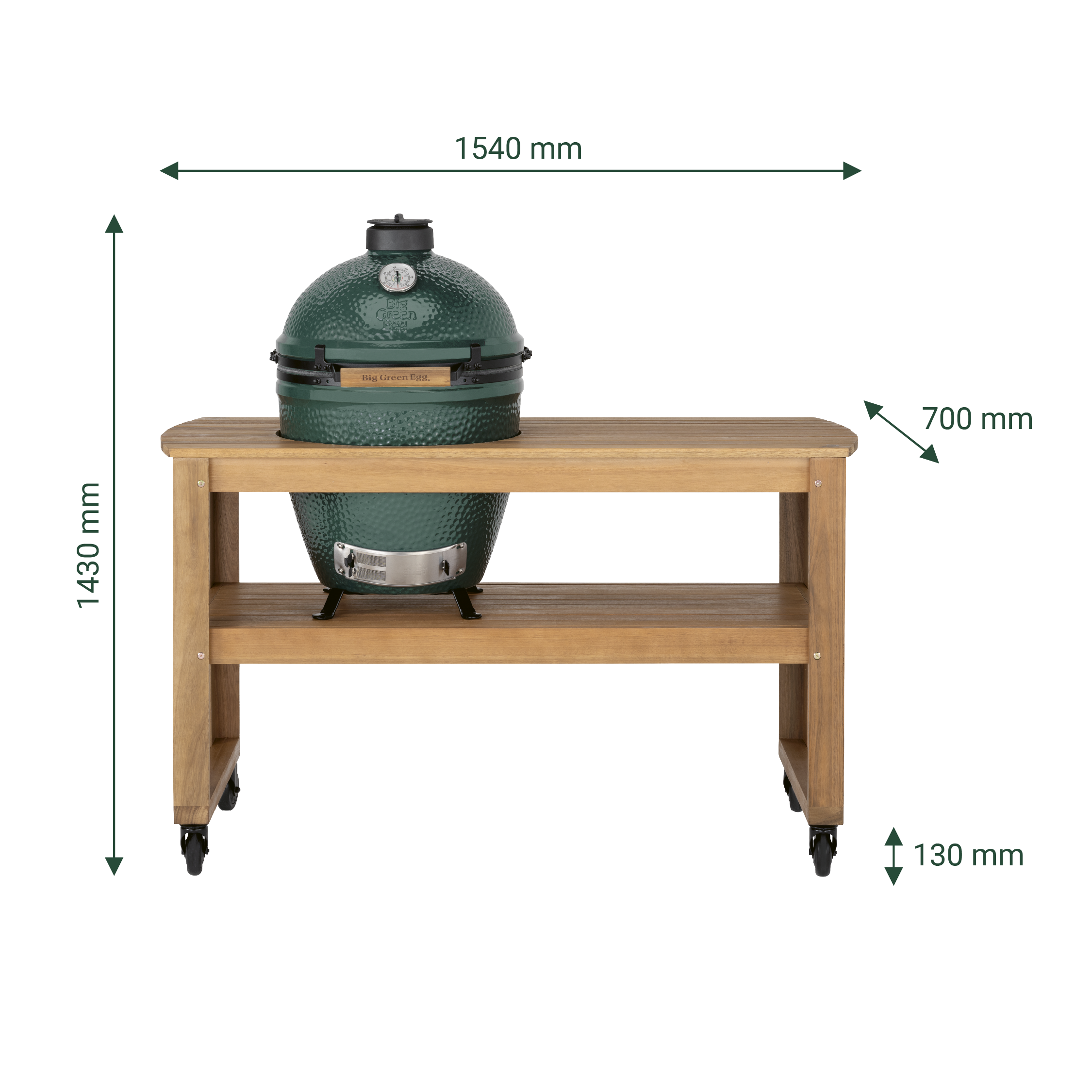 Pack Big Green Egg Large sur table eucalyptus