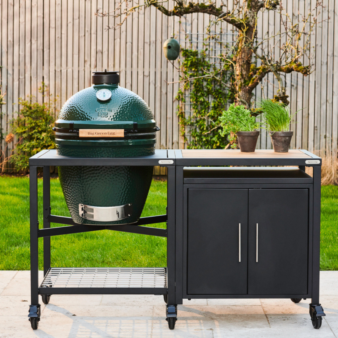 Pack Big Green egg LARGE sur table modulaire et son meuble placard