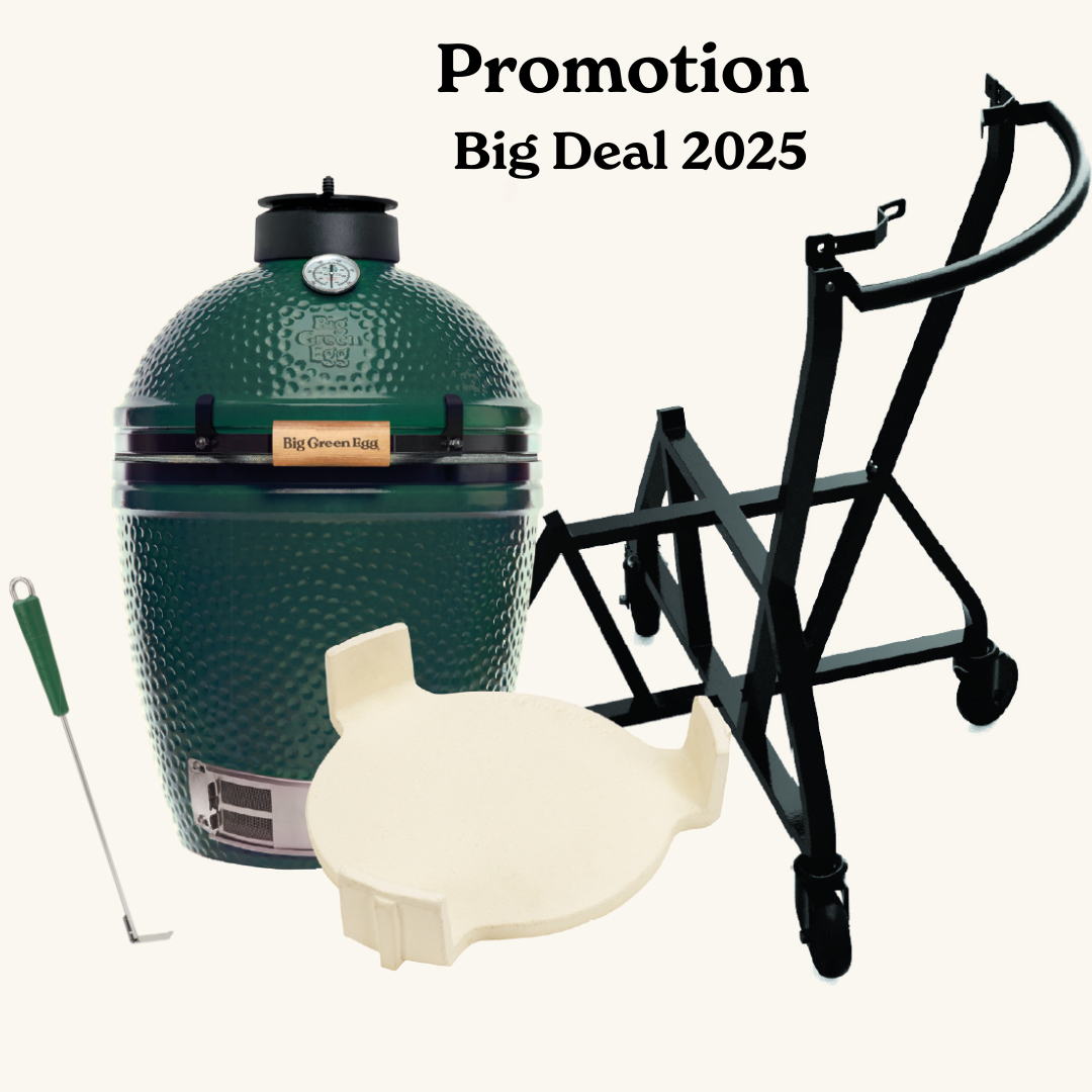 Promotion Big Deal 2025 !  Pack Big Green Egg MEDIUM avec chariot