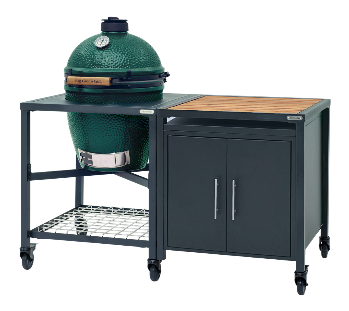 Pack Big Green Egg MEDIUM sur table modulaire et son meuble placard